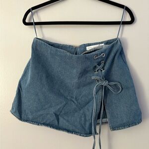Altar’d State Denim Lace-Up Skort